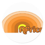 Africa Round Stickers
