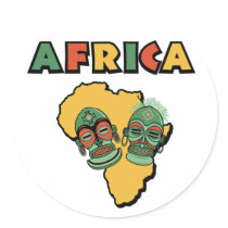 Africa Round Sticker