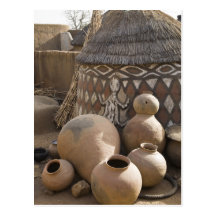 Africa, West Africa, Ghana, Sirigu. Handcrafted Post Card