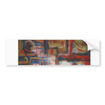 African Abstract Art - Squares & Circles bumper stickers