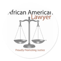 African America Lawyer Round Sticker
