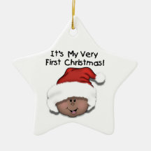 African American Baby 1st Christmas Ornament