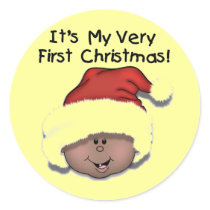 African American Baby 1st Christmas Sticker