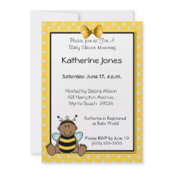 African American Baby Bee invitation