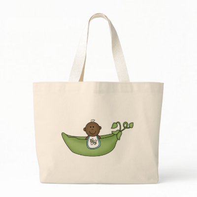 African American Baby Boy Pea Pod Tote Bags by new_baby