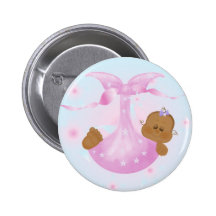 African American Baby Girl in Blanket Pin