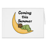African American Baby on Moon Summer Greeting Cards