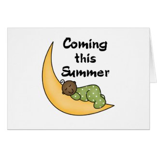 African American Baby on Moon Summer card