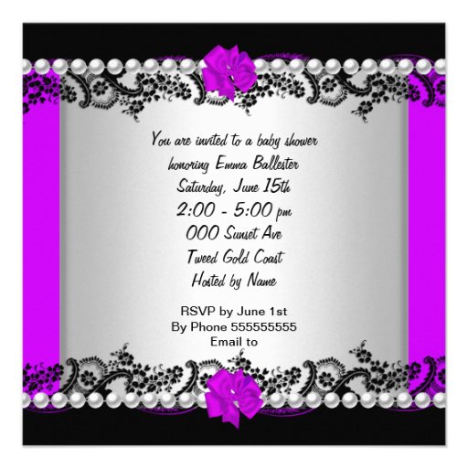 African American Baby Shower Baby Girl Zebra Personalized Announcements