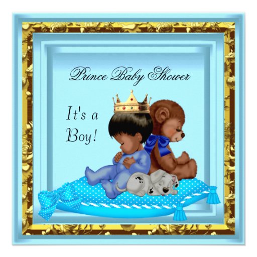 african-american-baby-shower-blue-gold-boy-prince-invitations