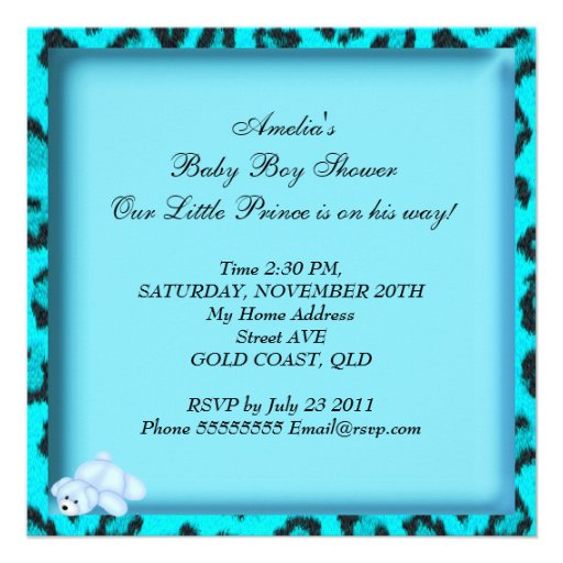 African American Baby Shower Boy Zebra Animal Invites