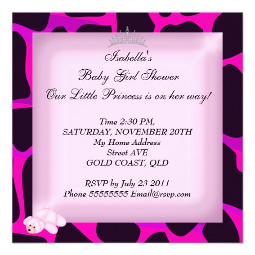 African American Baby Shower Girl Hot Pink Black Custom Announcements