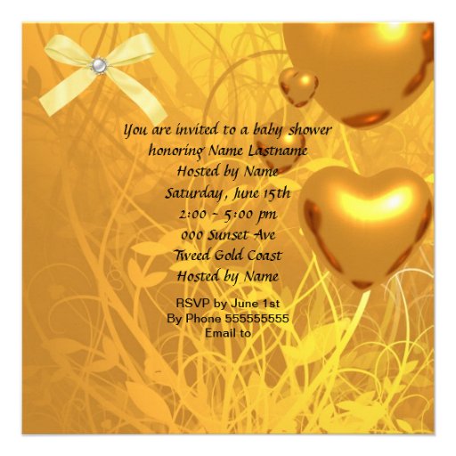 African American Baby Shower Girl Kitten Orange Personalized Invitations