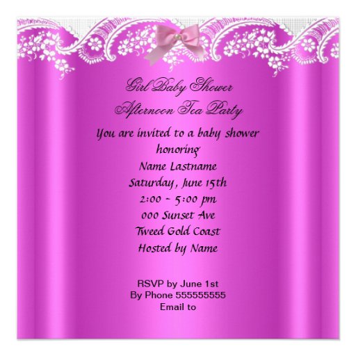 African American Baby Shower Girl Pink in Teacup Custom Invitation