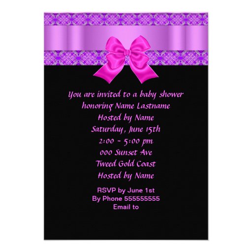African American Baby Shower Girl Pink Purple Shoe Announcements