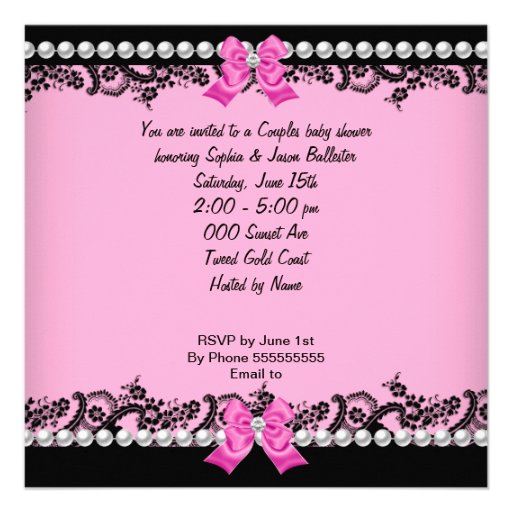 African American Baby Shower Girl Pink Zebra Personalized Invites