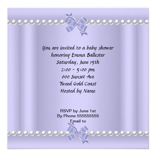 African American Baby Shower Girl Purple Custom Announcements