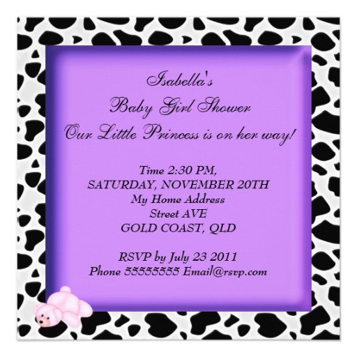 African American Baby Shower Girl Purple Pink Announcements
