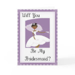 African American Be My Bridesmaid Bridal Accessory Greeting Card