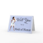 African American Be My Maid of Honor Invitation Card