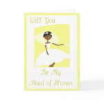 African American Be My Maid of Honor Invitation Card