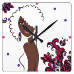 African American Beauty Wall Clock wall clocks