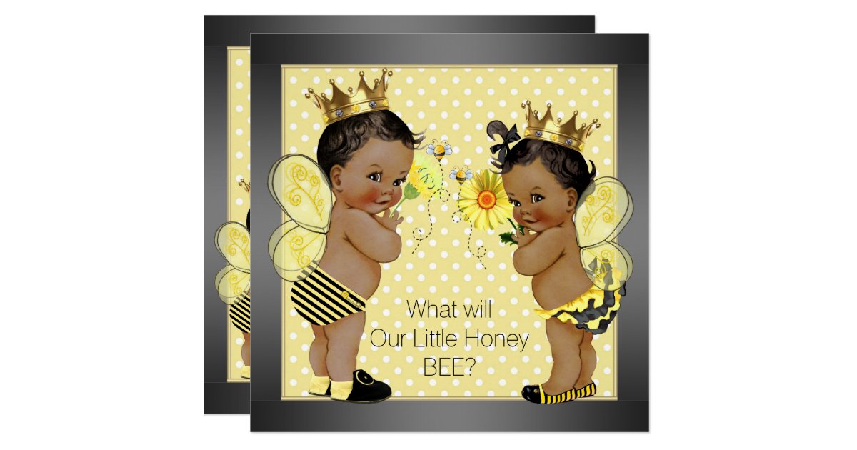 African American Bee Gender Reveal Card Zazzle