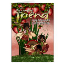 African American Birthday Card - Friend - Moonies