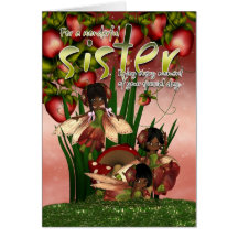 African American Birthday Card - Sister - Moonies