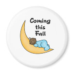African American Boy on Moon Fall Refrigerator Magnets