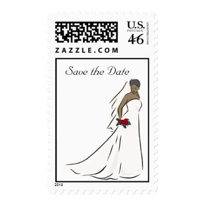 African-American Bride Stamp by frugalbride