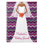 African American Bride's ZigZag Journal Notebook notebooks
