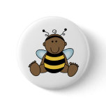 African American Bumble Bee Baby Button