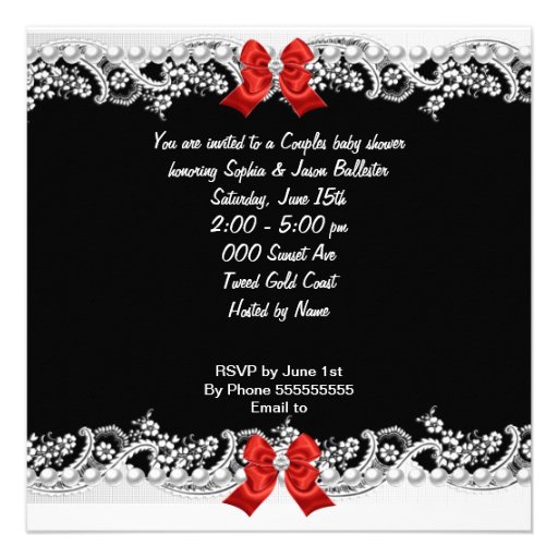African American Couples Baby Shower Girl Zebra Custom Invite