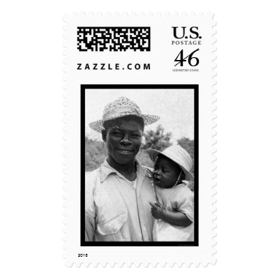 African American Father and Baby 1935 Postage Stamps by lc_vintagephotos