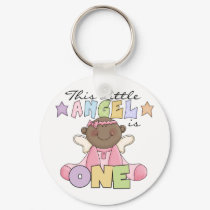 African American Girl 1st Birthday Gifts keychains