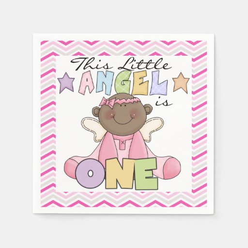 African American Girl 1st Birthday Paper Napkins Zazzle