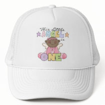 African American Girl Angel 1st Birthday Mesh Hat