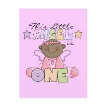 African American Girl Angel 1st Birthday Postcards