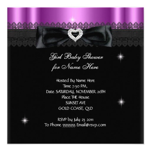 African American Girl Baby Shower Party Pink Custom Invite