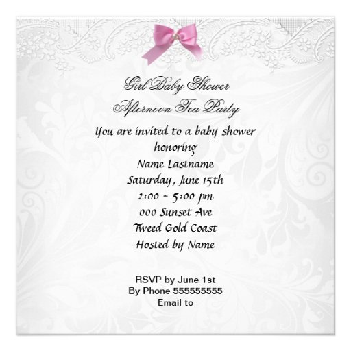African American Girl Baby Shower Pink Baby Teacup Custom Invitations