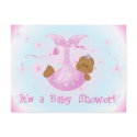 African American Girl Baby Shower by Peacock Cards