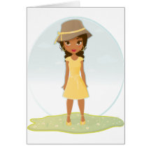 African American Girl Card