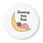 African American Girl on Moon Fall Refrigerator Magnets
