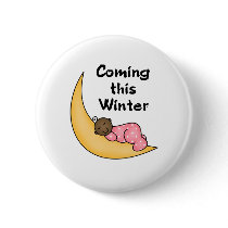African American Girl on Moon Winter buttons