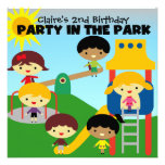 African American Girl Party in the Park Invite