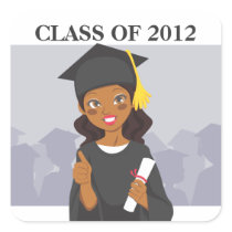 African American Graduate Square Sticker