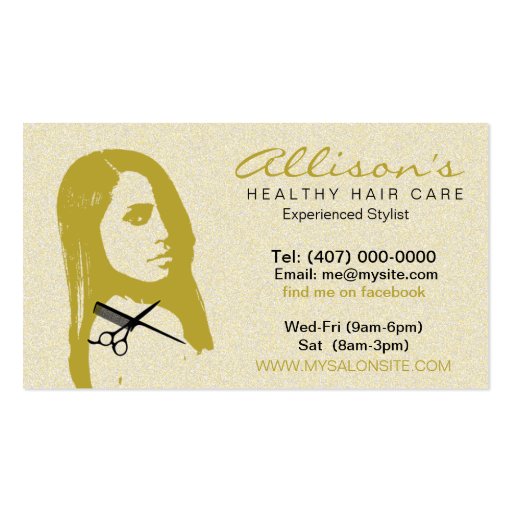 African American Hair Salon Business Cards 003 (front side)