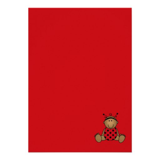 African American  Ladybug Baby Shower  Invitation