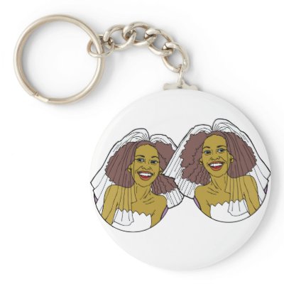African-American Lesbian Wedding Key Chain